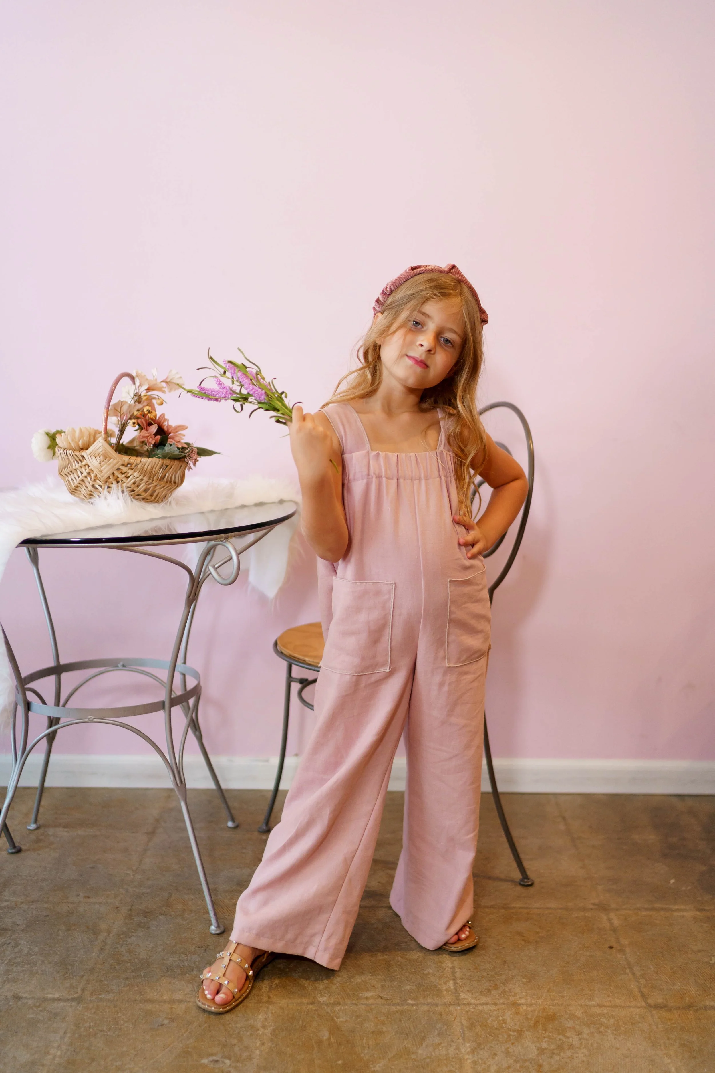 Aree - Child romper Linen — Wren Amber Clothing